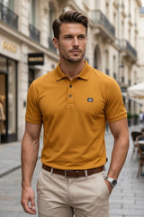 Men's Mustard Combed Cotton Executive Collar Shirt