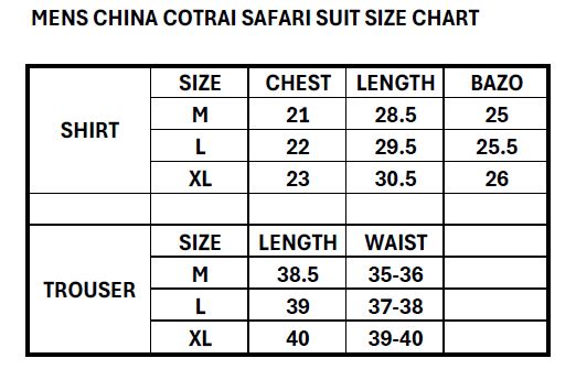 Men China Cotrai Safari Suit- Dark Olive Green-Pattren - button & threads