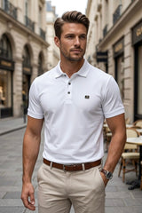Men's White Combed Cotton Executive Collar Shirt