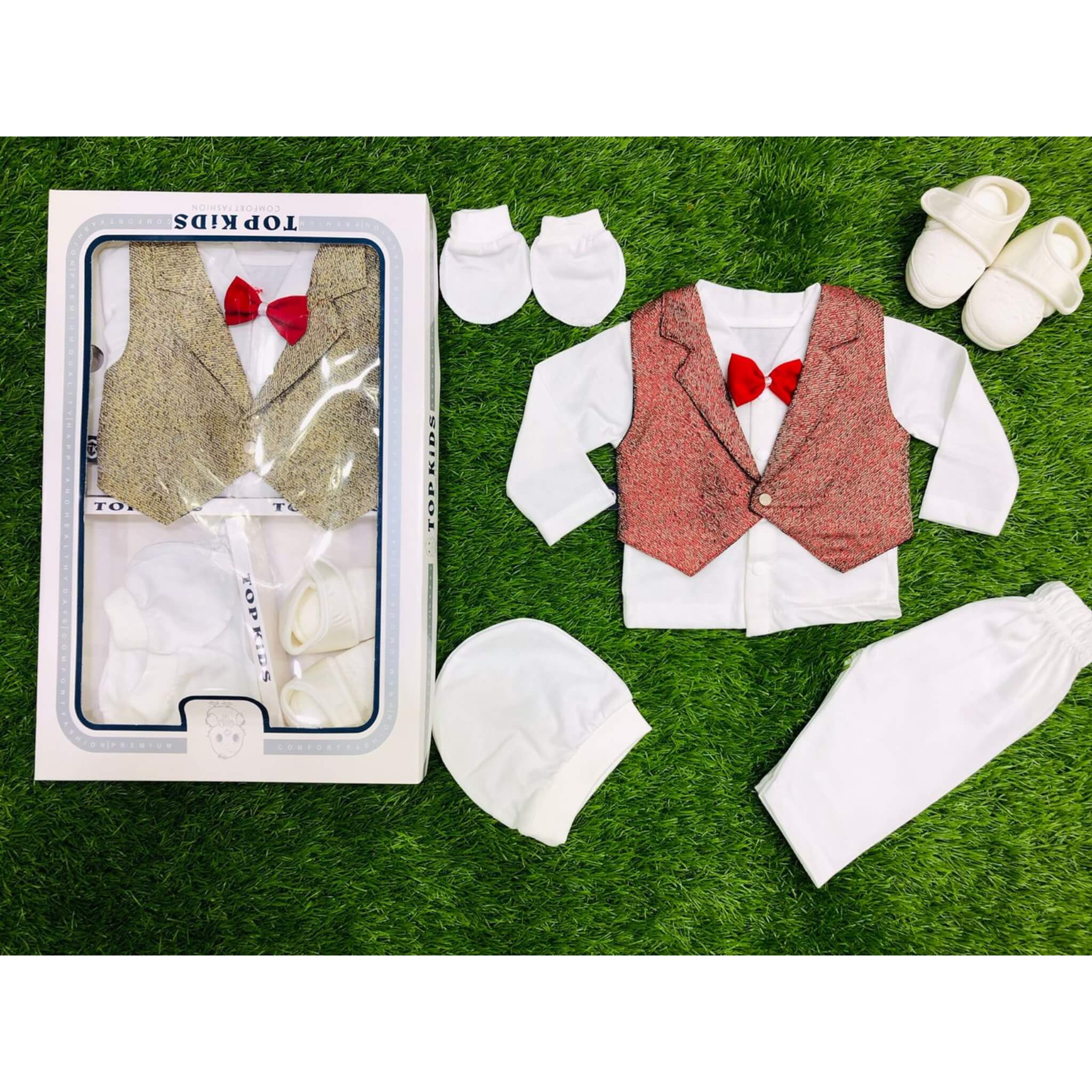 Button & Threads™-Boy 0-3 Months Dress Mehroon - button & threads