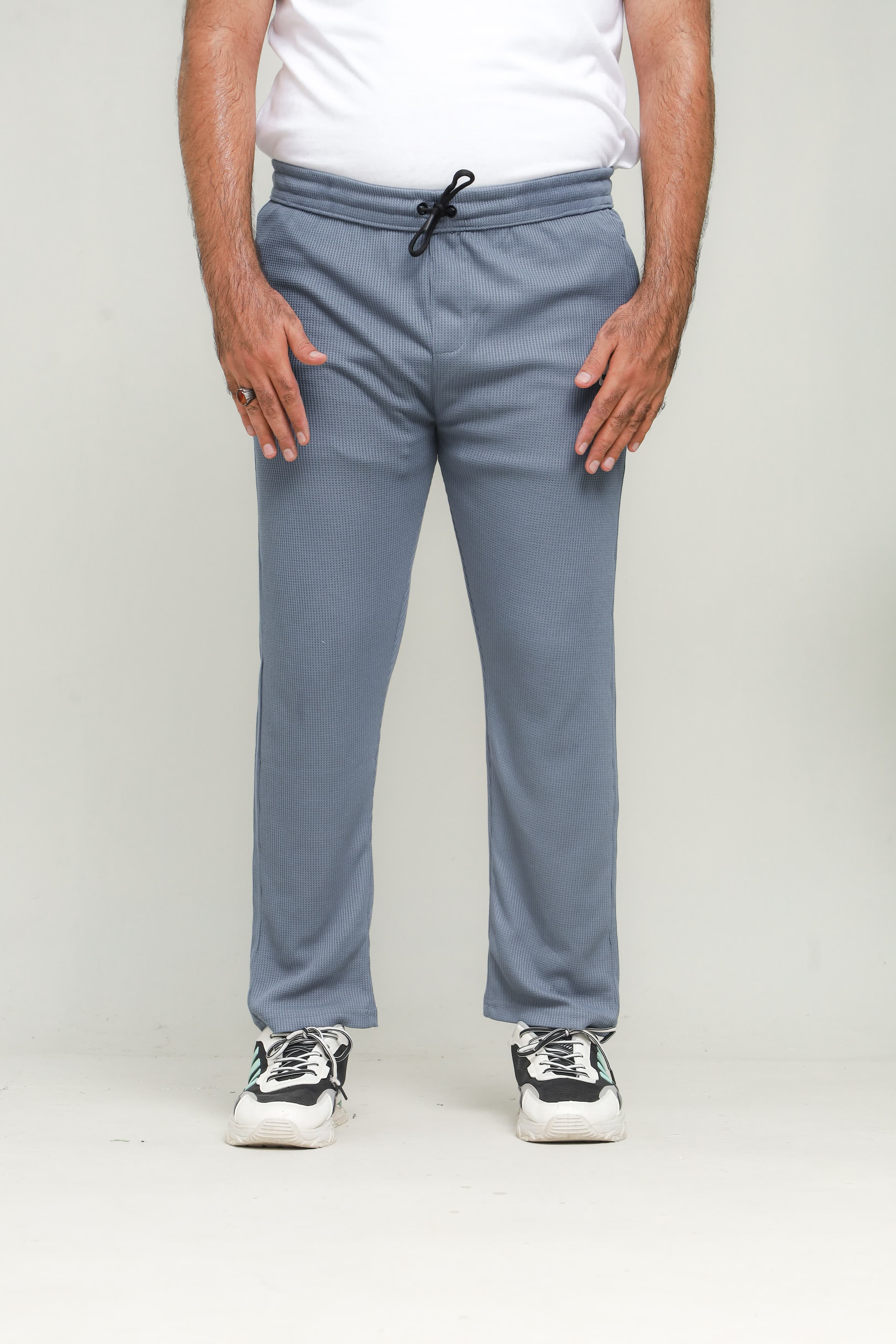 Button & Threads Men's Grey Jacquard Trousers - button & threads