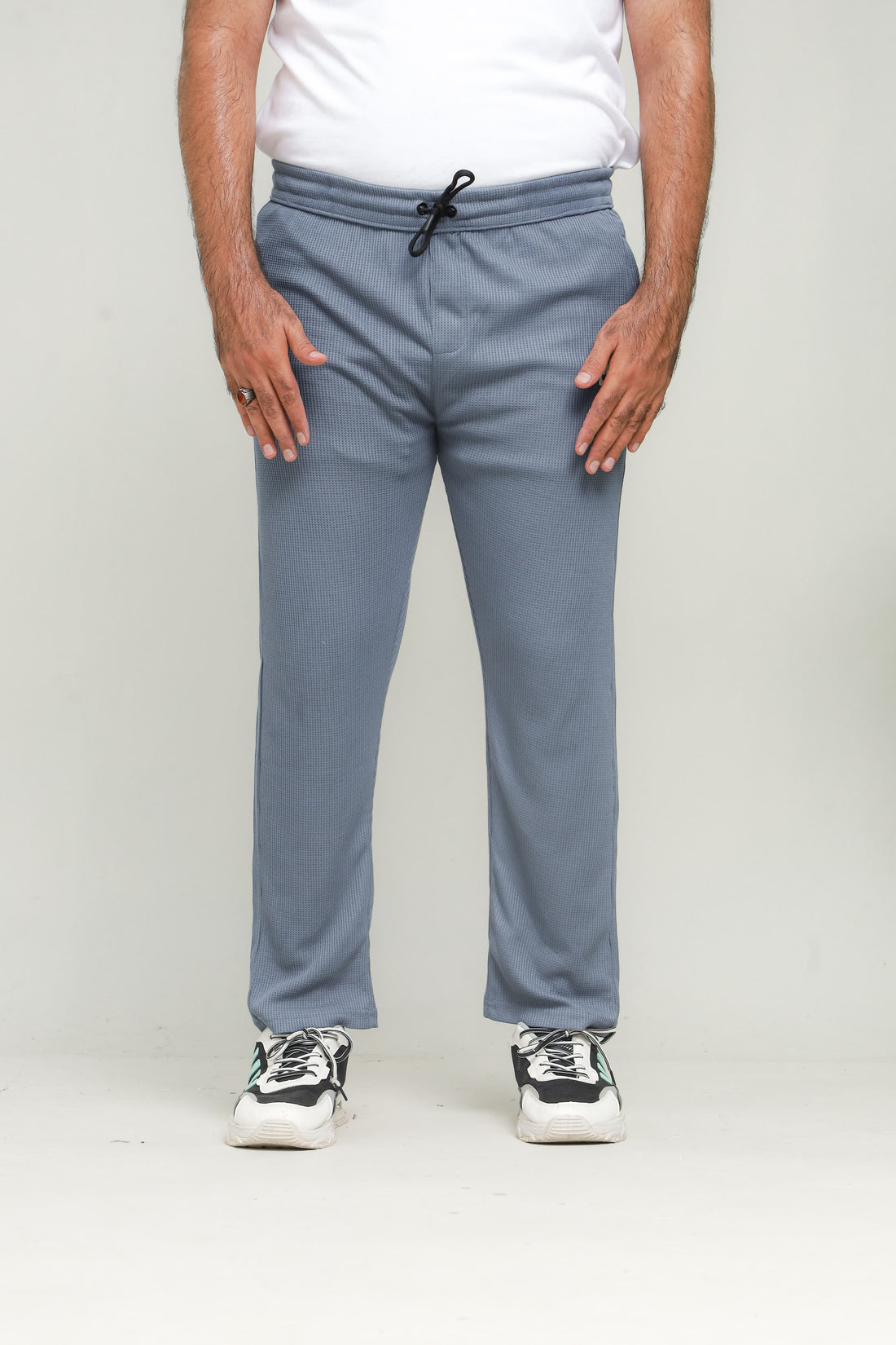 Button & Threads Men's Grey Jacquard Trousers - button & threads