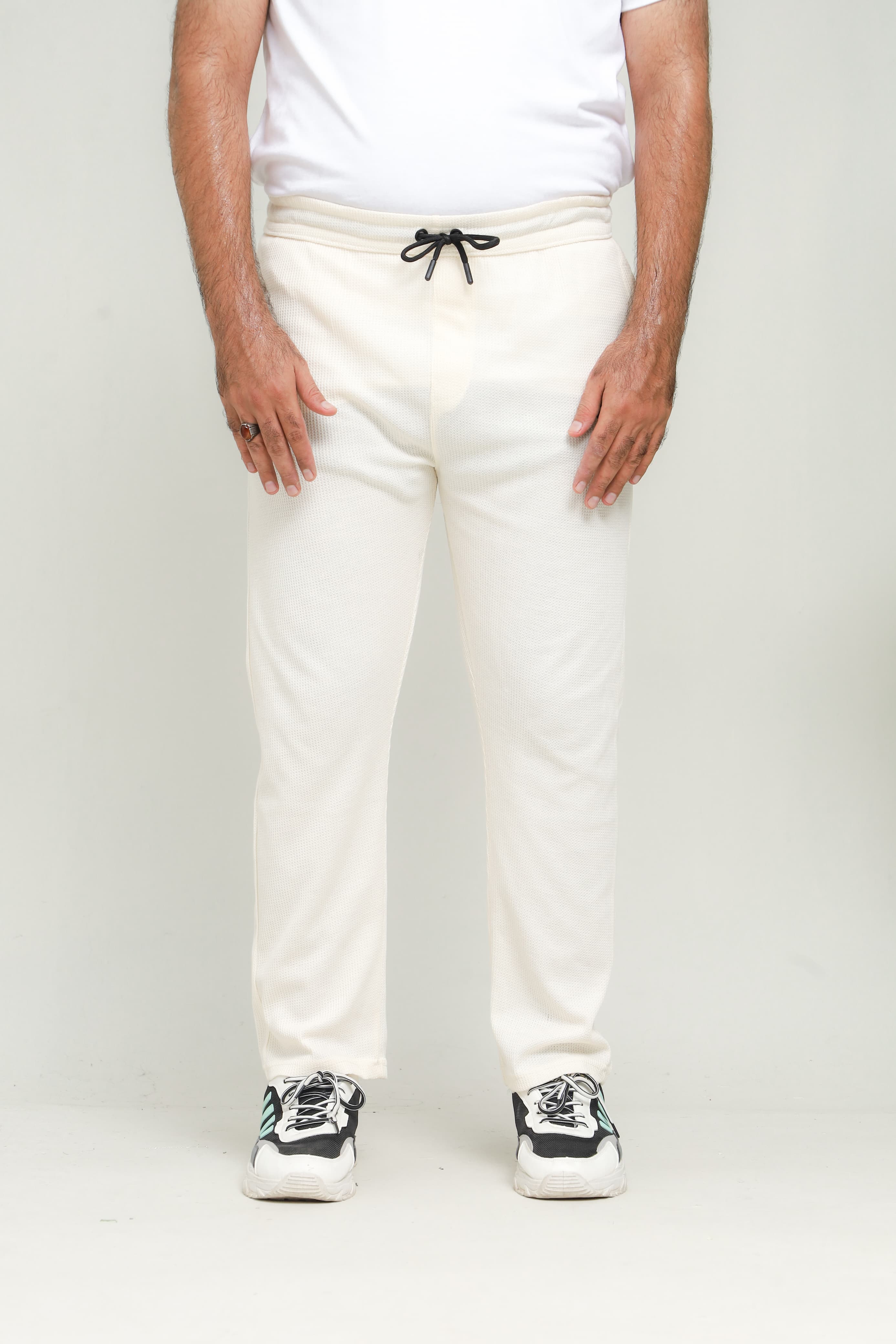Button & Threads Men's Cream Jacquard Trousers - button & threads