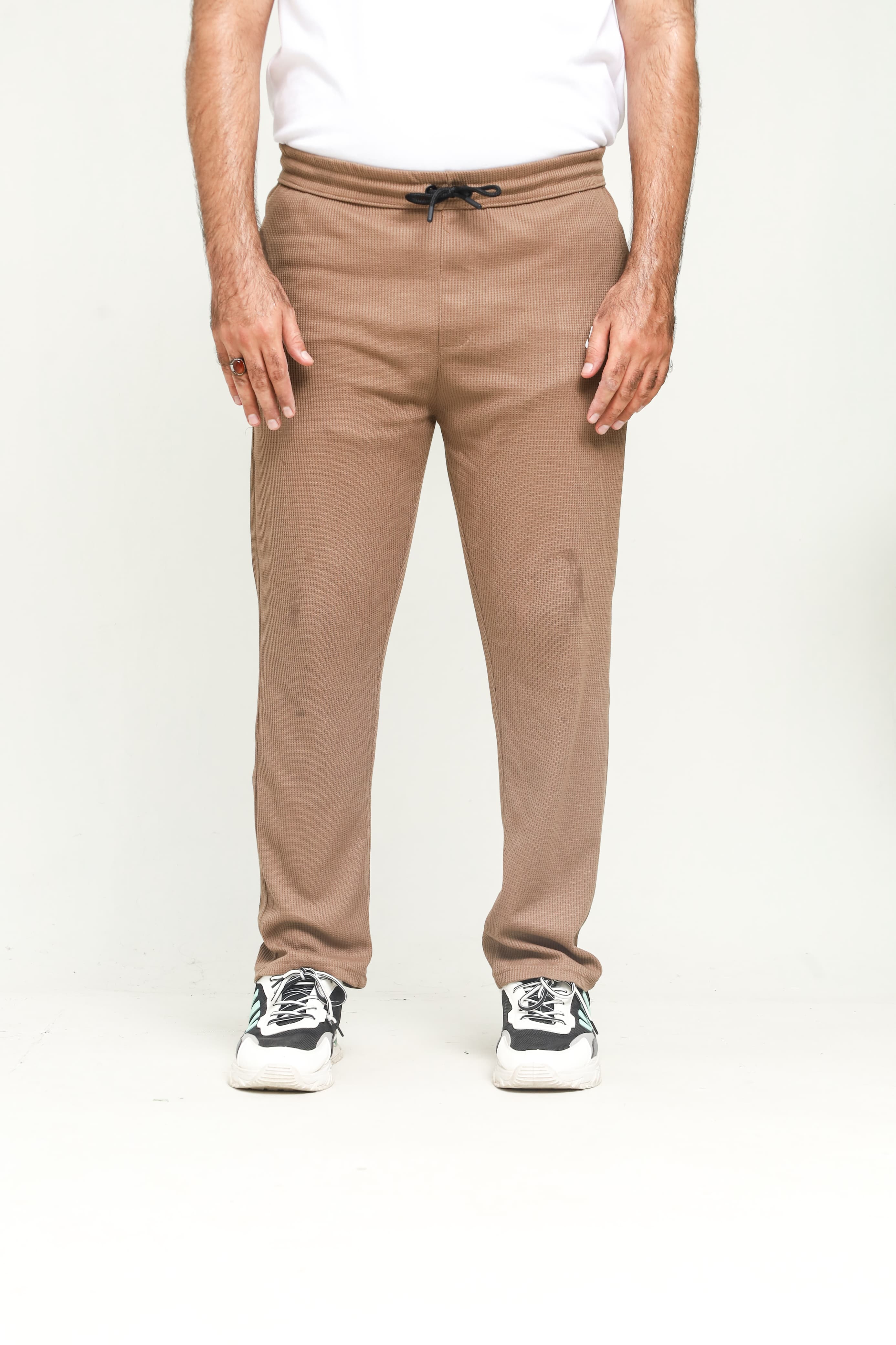 Button & Threads Men's Brown Jacquard Trousers - button & threads