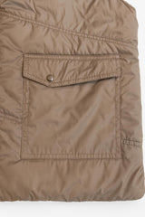 Button & Threads™ Sleeves Less Brown Double Pocket Puffer Jacket