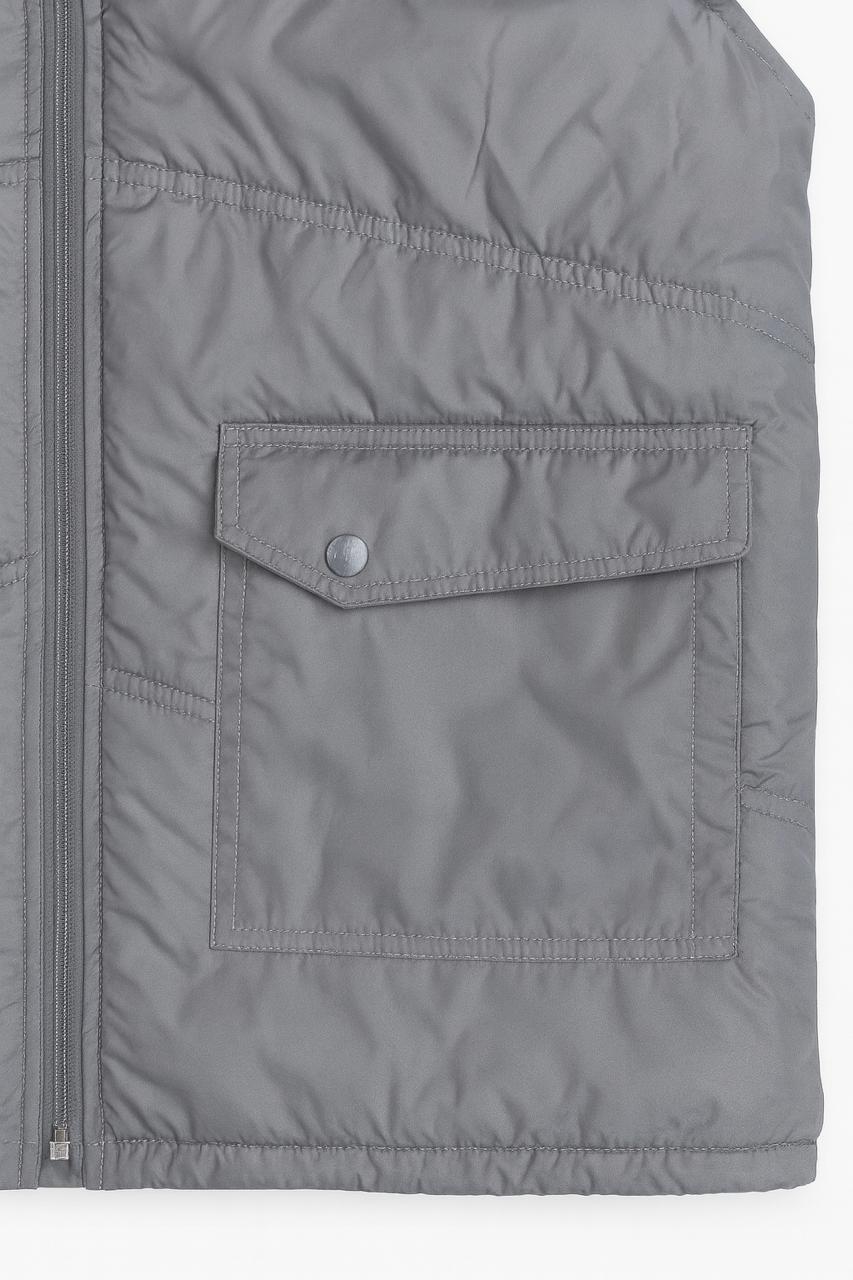 Button & Threads™ Sleeves Less Grey Double Pocket Puffer Jacket - button & threads
