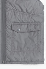 Button & Threads™ Sleeves Less Grey Double Pocket Puffer Jacket