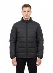 Men's Jet Black Premium Full Sleeves Puffer Jacket - button & threads