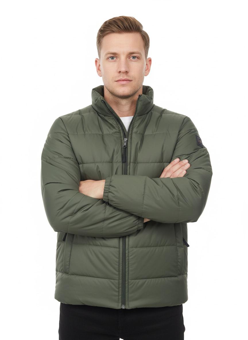 Men's Commando Green Premium Full Sleeves Puffer Jacket - button & threads