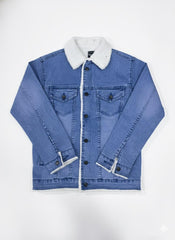 Denim Premium Ice Blue Furr Jacket