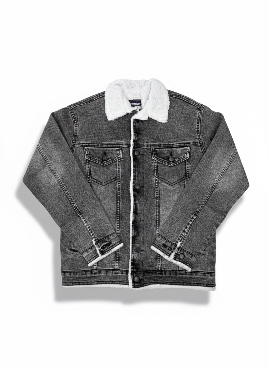Denim Premium Black Furr Jacket - button & threads