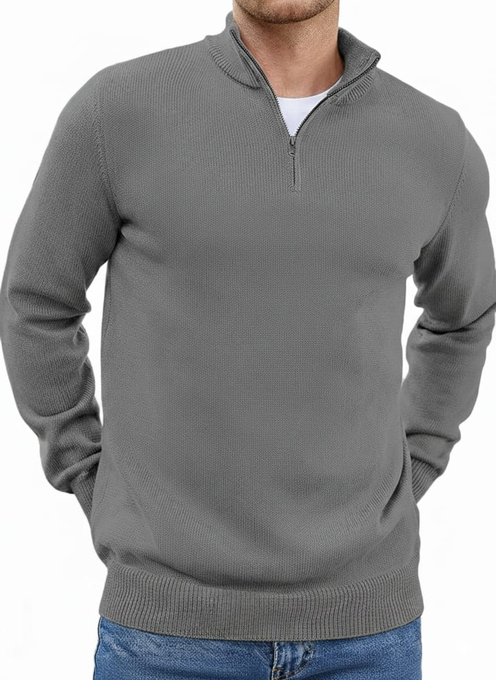 Old Money Straight Line Texture Sweet Shirt- Grey - button & threads