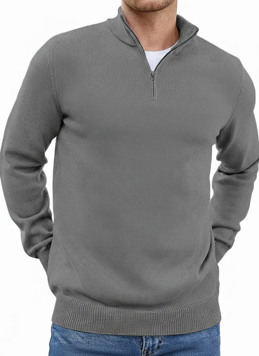 Old Money Straight Line Texture Sweet Shirt- Grey - button & threads