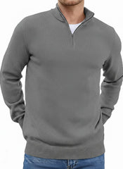 Old Money Straight Line Texture Sweet Shirt- Grey - button & threads