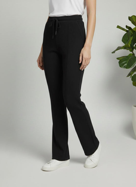 Woman Premium Trousers-Black - button & threads