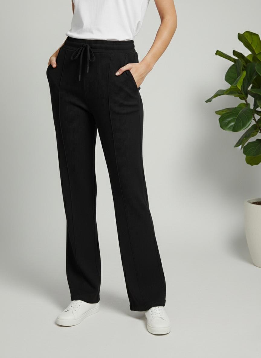 Woman Premium Trousers-Black - button & threads
