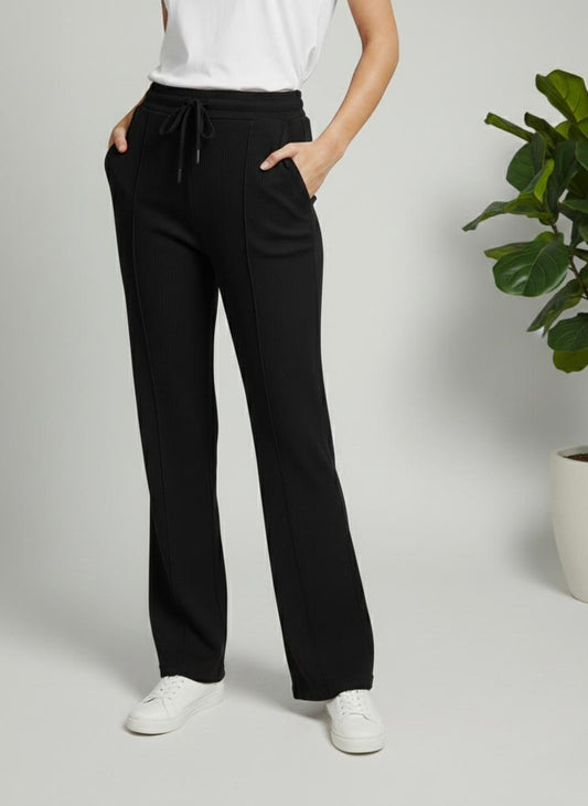 Woman Premium Trousers-Black - button & threads