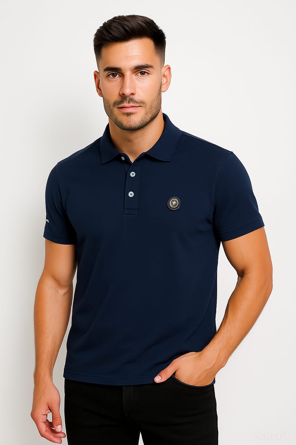 Button & Threads Men's Navy Blue  Executive Collar Shirt - button & threads