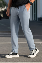 Button & Threads Men's Steel Grey Jacquard Trousers - button & threads