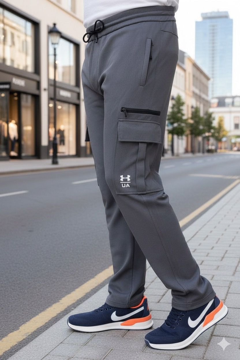 Men's Imported UA Cargo Grey Trousers - button & threads