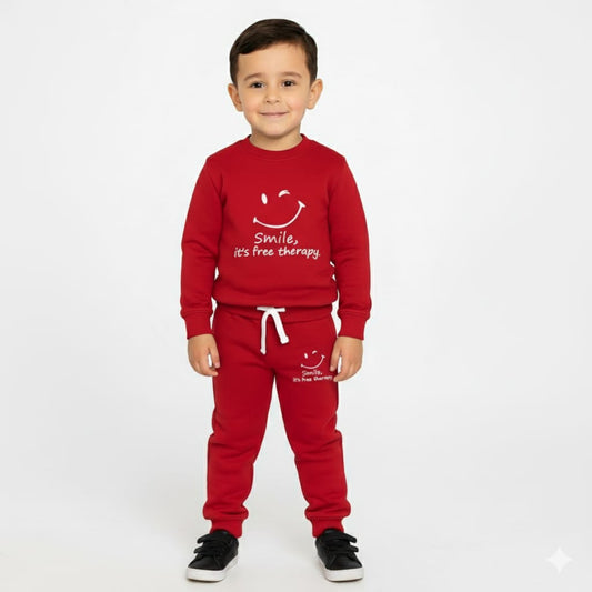 Button & Threads™ Boy/Girls Smile Therapy Red Track Suit - button & threads