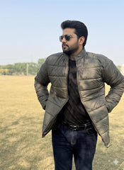 Men's Commando Green Premium Full Sleeves Puffer Jacket