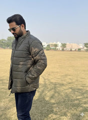 Men's Commando Green Premium Full Sleeves Puffer Jacket