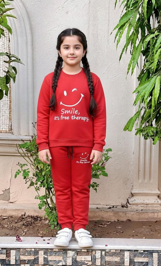 Button & Threads™ Boy/Girls Smile Therapy Red Track Suit