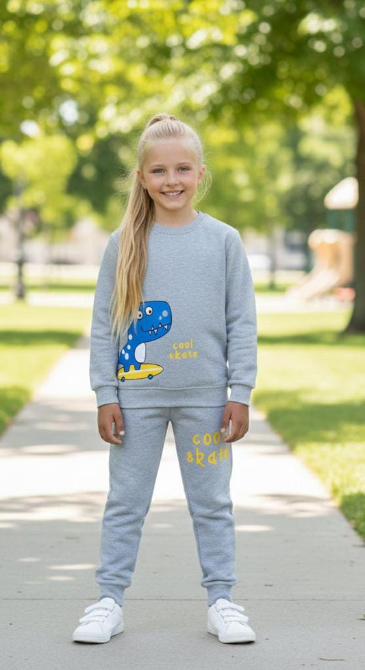 Button & Threads™ Boy/Girls Skates Grey Track Suit