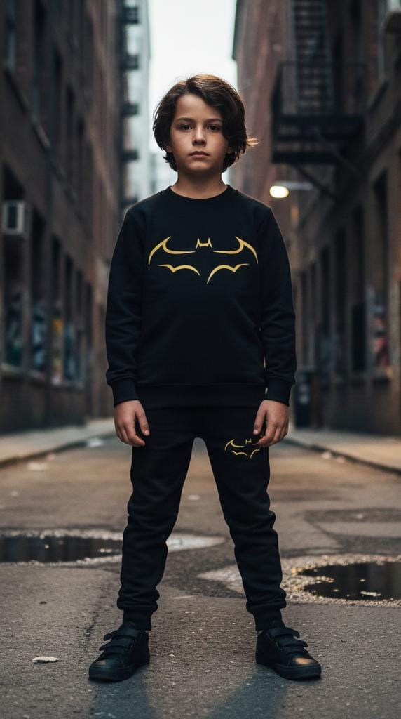 Button & Threads™ Boy/Girls Bad Man Black Track Suit - button & threads