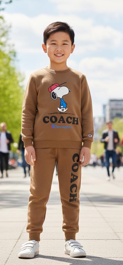 Button & Threads™ Boy/Girls Coach Brown Track Suit - button & threads
