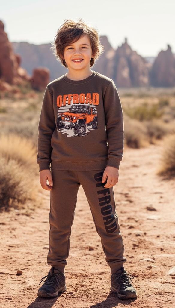 Button & Threads™ Boy/Girls Off Road Brown Track Suit - button & threads