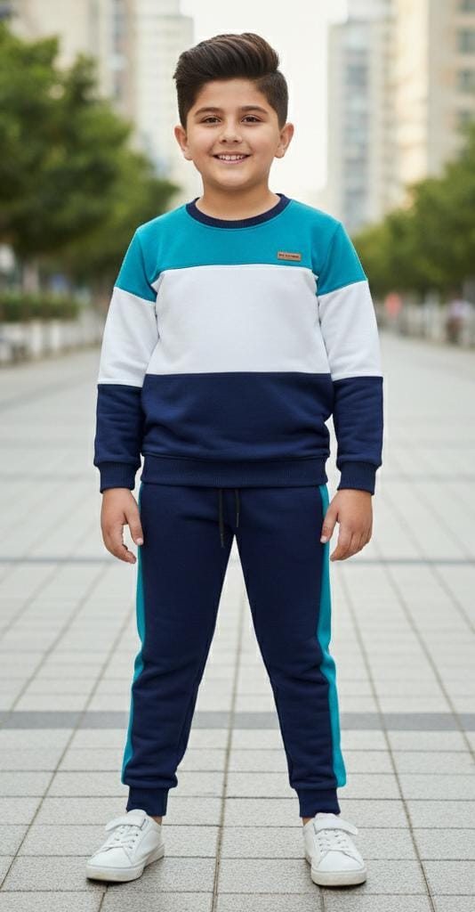 Button & Threads™ Boy/Girls Blue  Panel Track Suit - button & threads