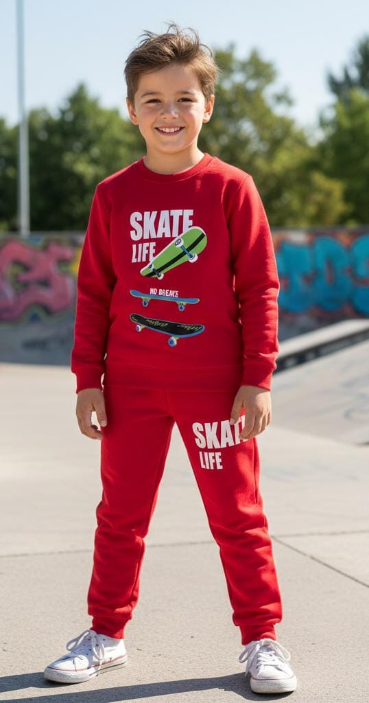 Button & Threads™ Boy/Girls Skates Red Track Suit - button & threads
