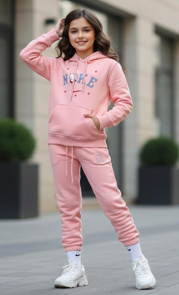 Button & Threads™ Girls Ni-ke Kitten Baby Pink Track Suit - button & threads