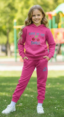 Button & Threads™ Girls Cherry Pink Hoody Track Suit