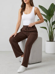 Woman Premium Trousers-Dark Brown