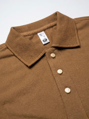 Men's Brown Combed Cotton Executive Collar Shirt