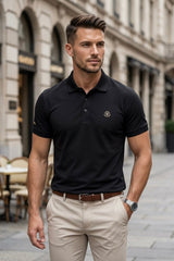 Men's Black Combed Cotton Executive Collar Shirt - button & threads