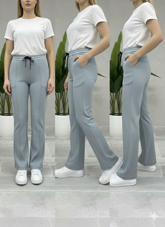 Woman Premium Trousers-Silver Grey - button & threads