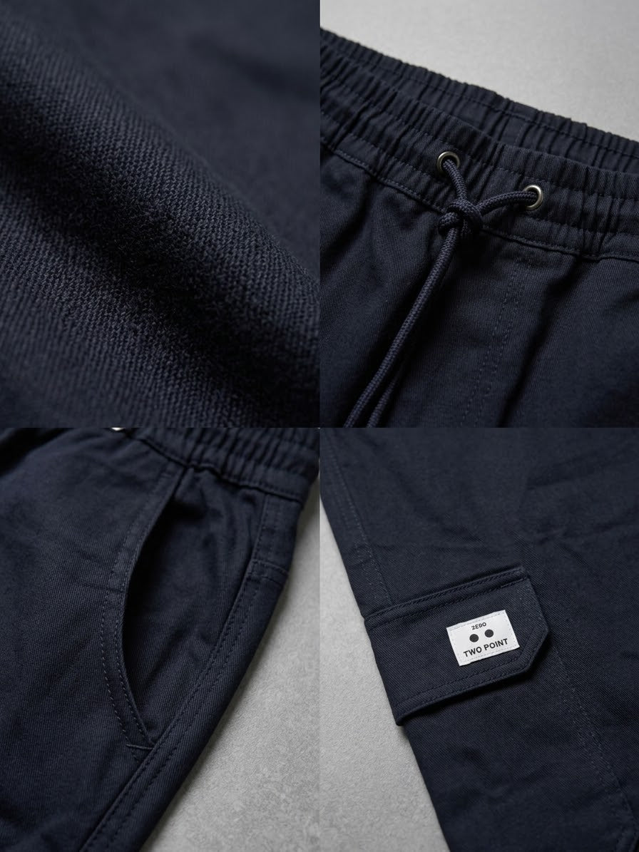 Men's Cotton Cargo Trousers-Navy Blue
