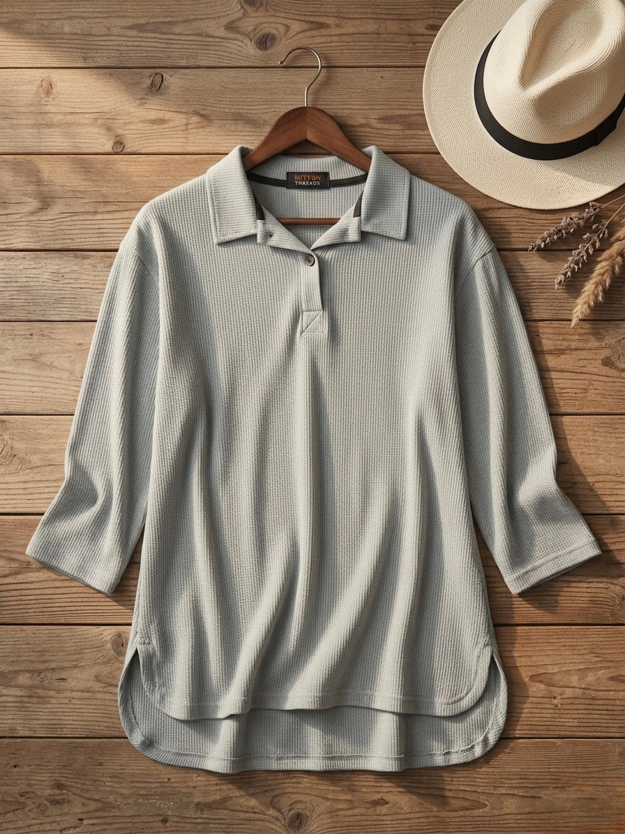 Woman Premium Tops-Silver - button & threads