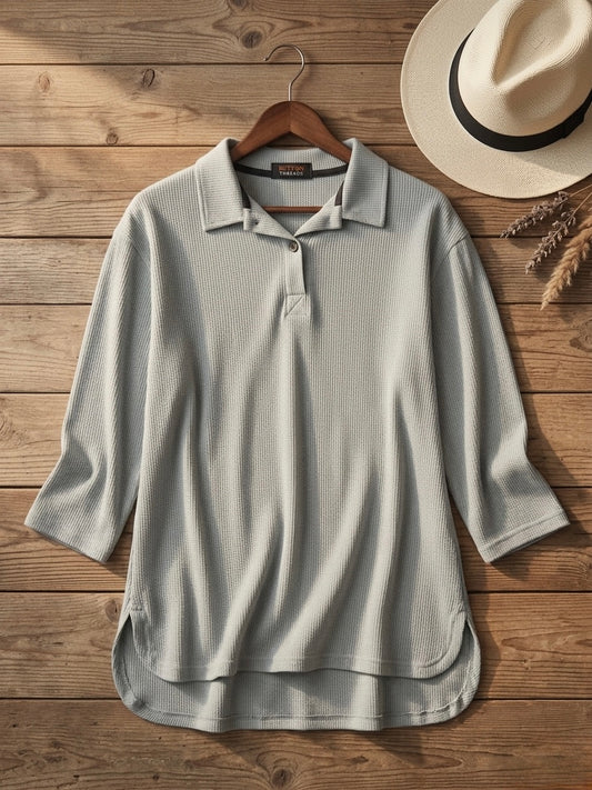 Woman Premium Tops-Silver - button & threads