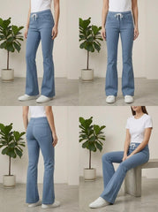 Woman Sky Bell Bottom Jeans - button & threads